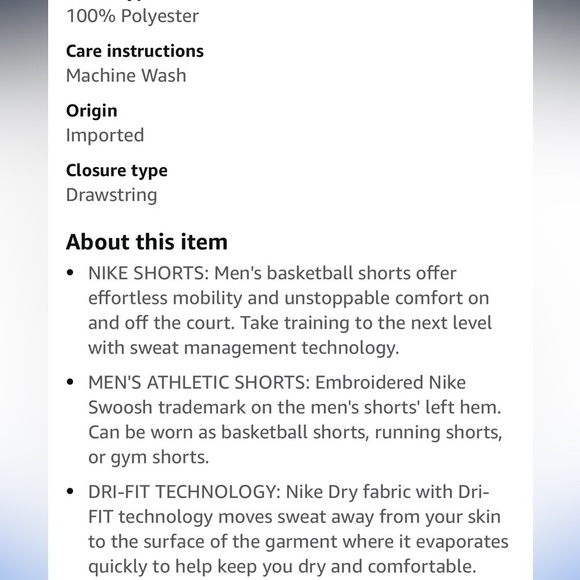 Nike mens Dri-Fit Icon As1 Alpha Basketball Pocketed Shorts NWT - Picture 5 of 6